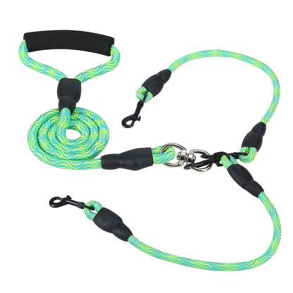 Double Dog Leash No-Tangle with Swivel Coupler Padded Handle DailySale