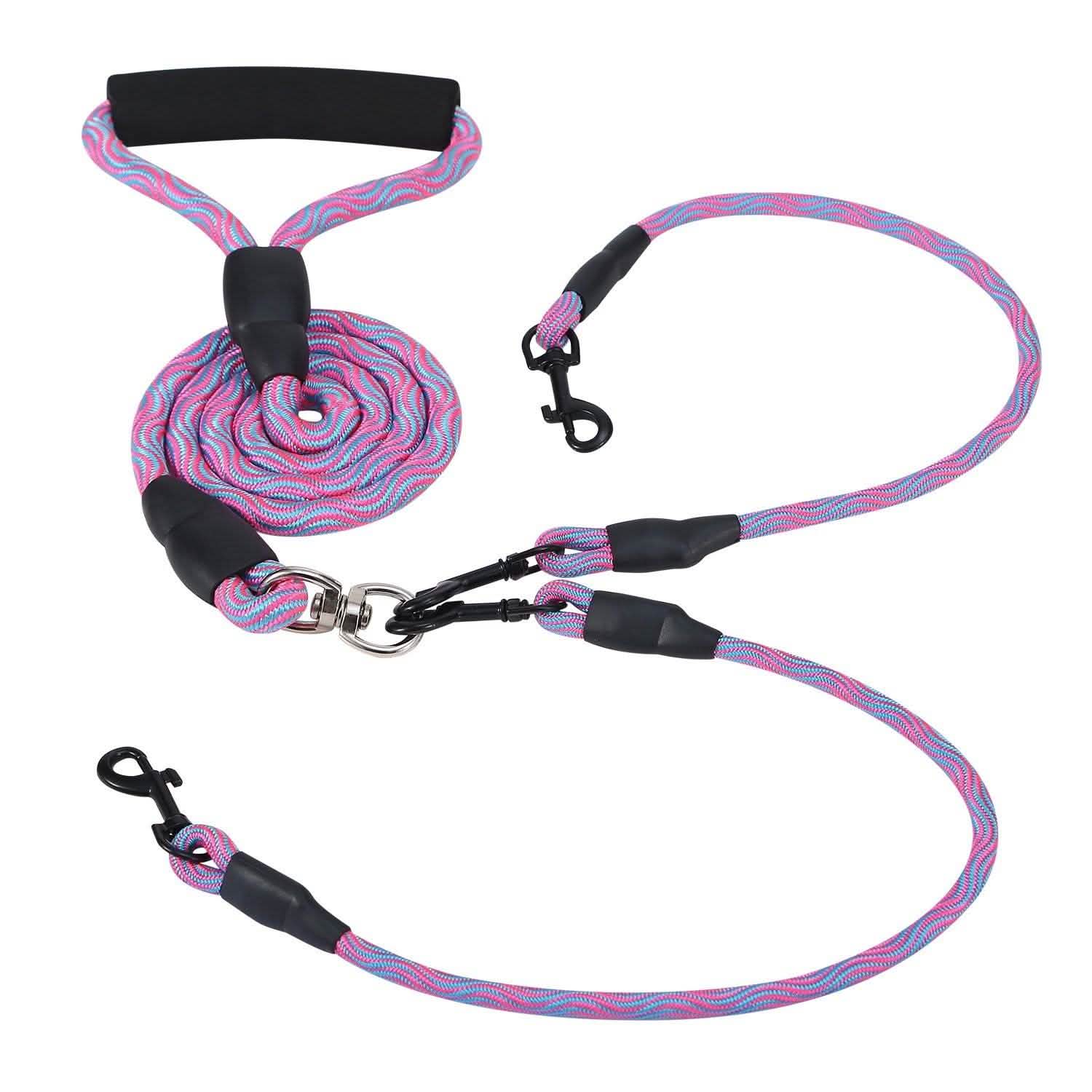 Double Dog Leash No-Tangle with Swivel Coupler Padded Handle DailySale