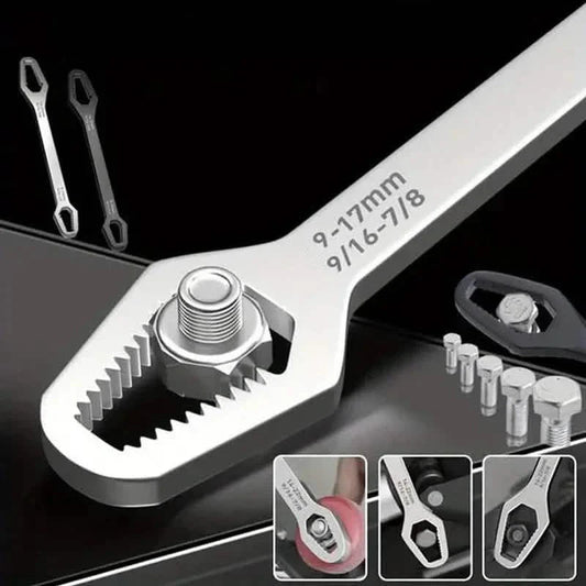 Double End Multifunctional Universal Wrench, 3-17mm Self-Tightening Lazy Wrench Repair Tools DailySale