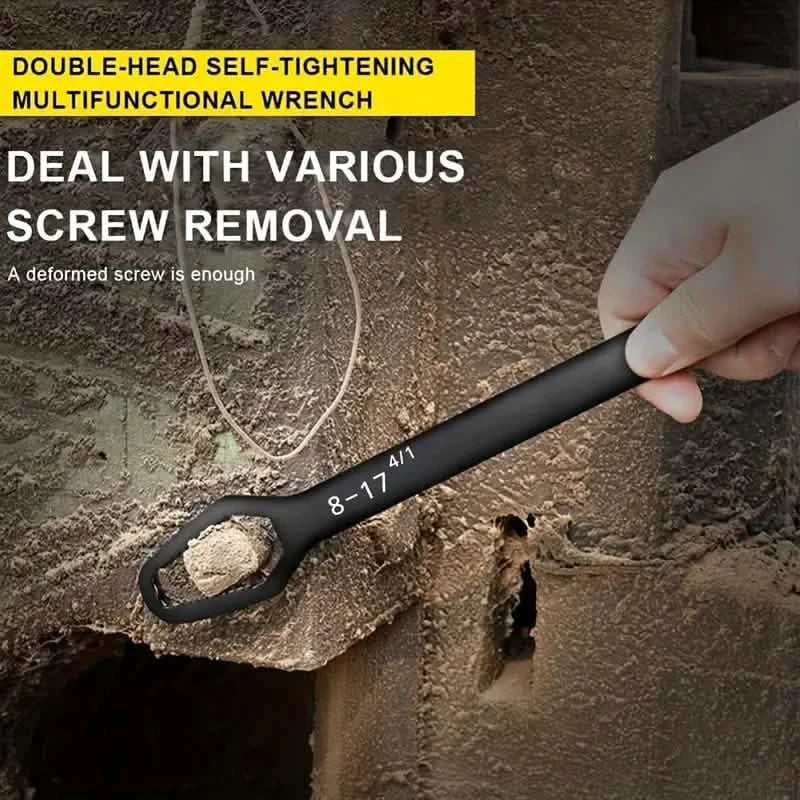 Double End Multifunctional Universal Wrench, 3-17mm Self-Tightening Lazy Wrench Repair Tools DailySale