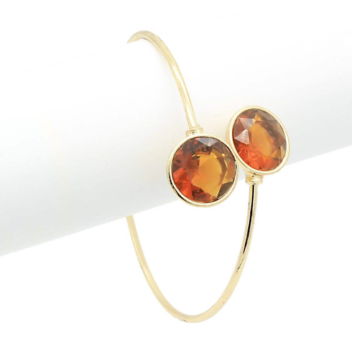 Double Gemstone Open Bangle DailySale