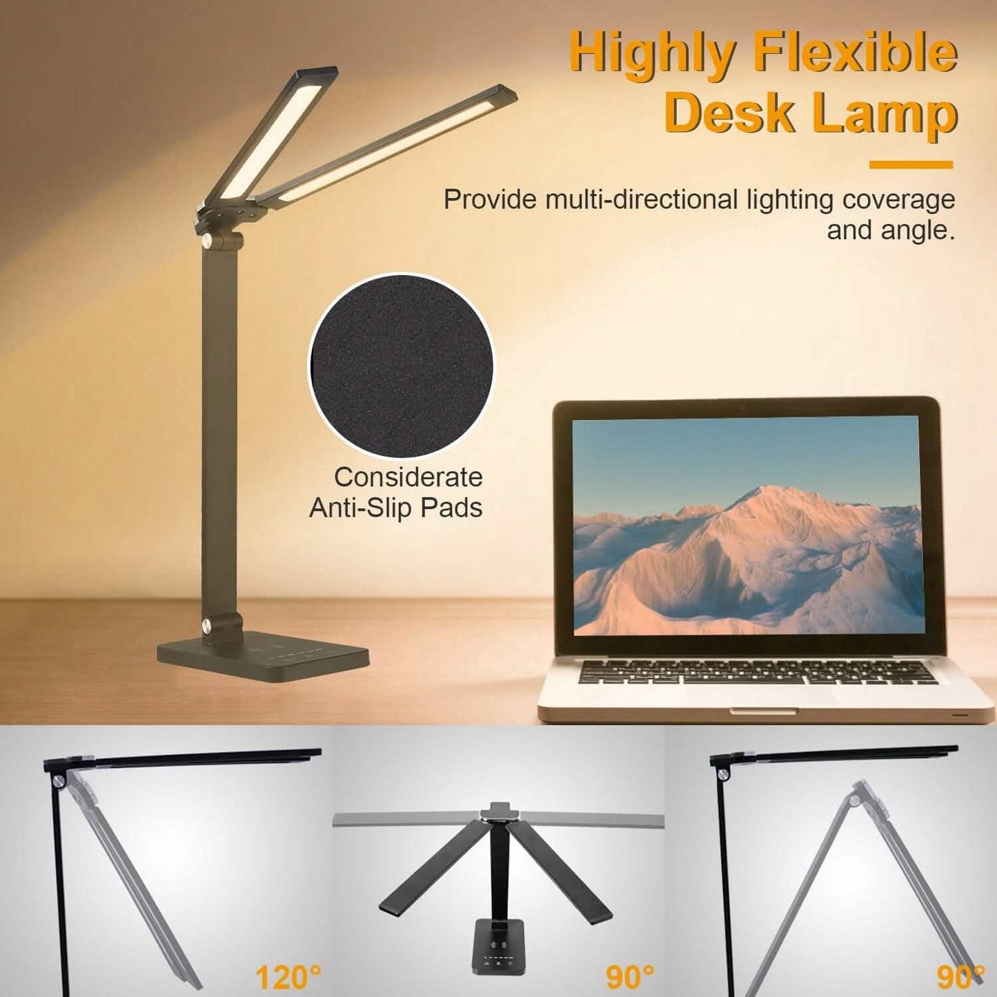 Double Head Desk Lamp with Wireless Charging USB Port DailySale