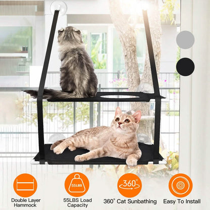 Double Layer Perch Bed Powerful Suction Indoor Window Hammock for Cat DailySale