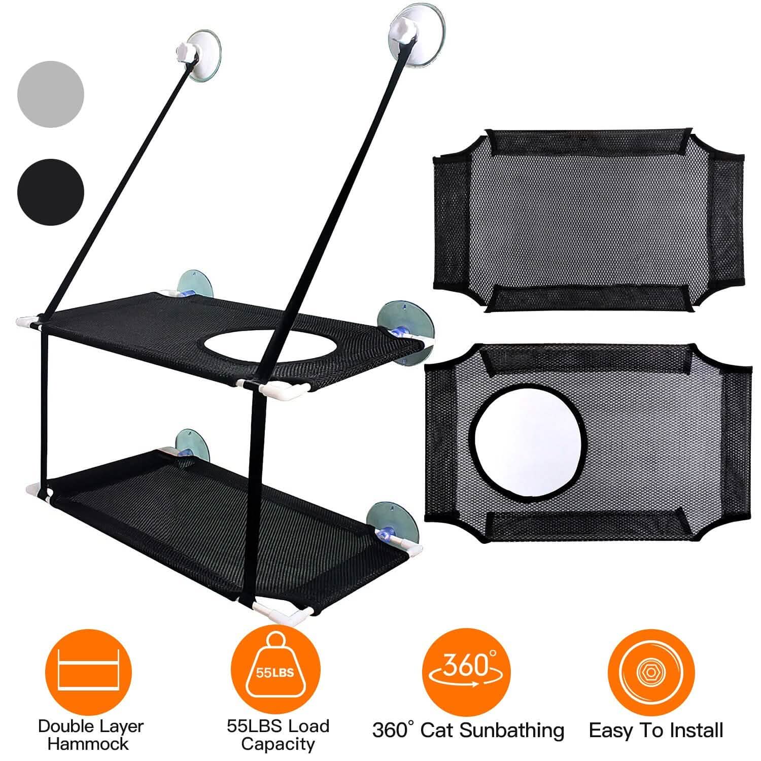 Double Layer Perch Bed Powerful Suction Indoor Window Hammock for Cat DailySale