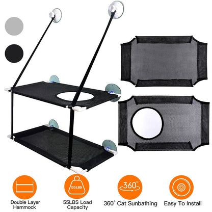 Double Layer Perch Bed Powerful Suction Indoor Window Hammock for Cat DailySale