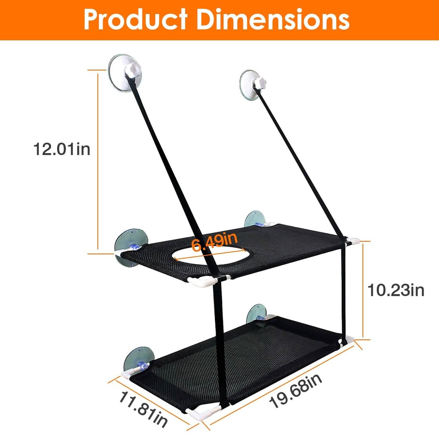 Double Layer Perch Bed Powerful Suction Indoor Window Hammock for Cat DailySale