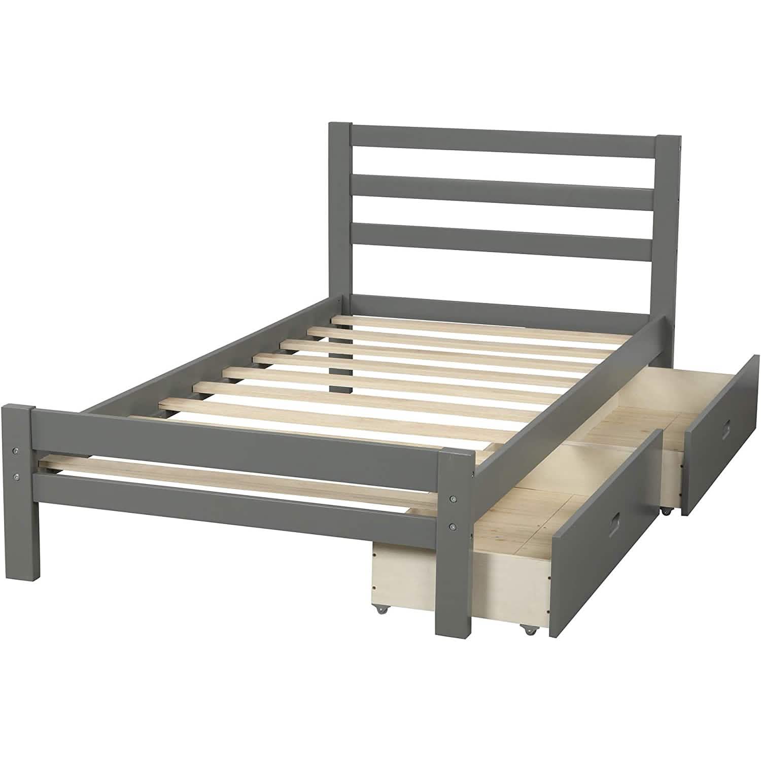 Platform Bed with Two Storage Drawers DailySale