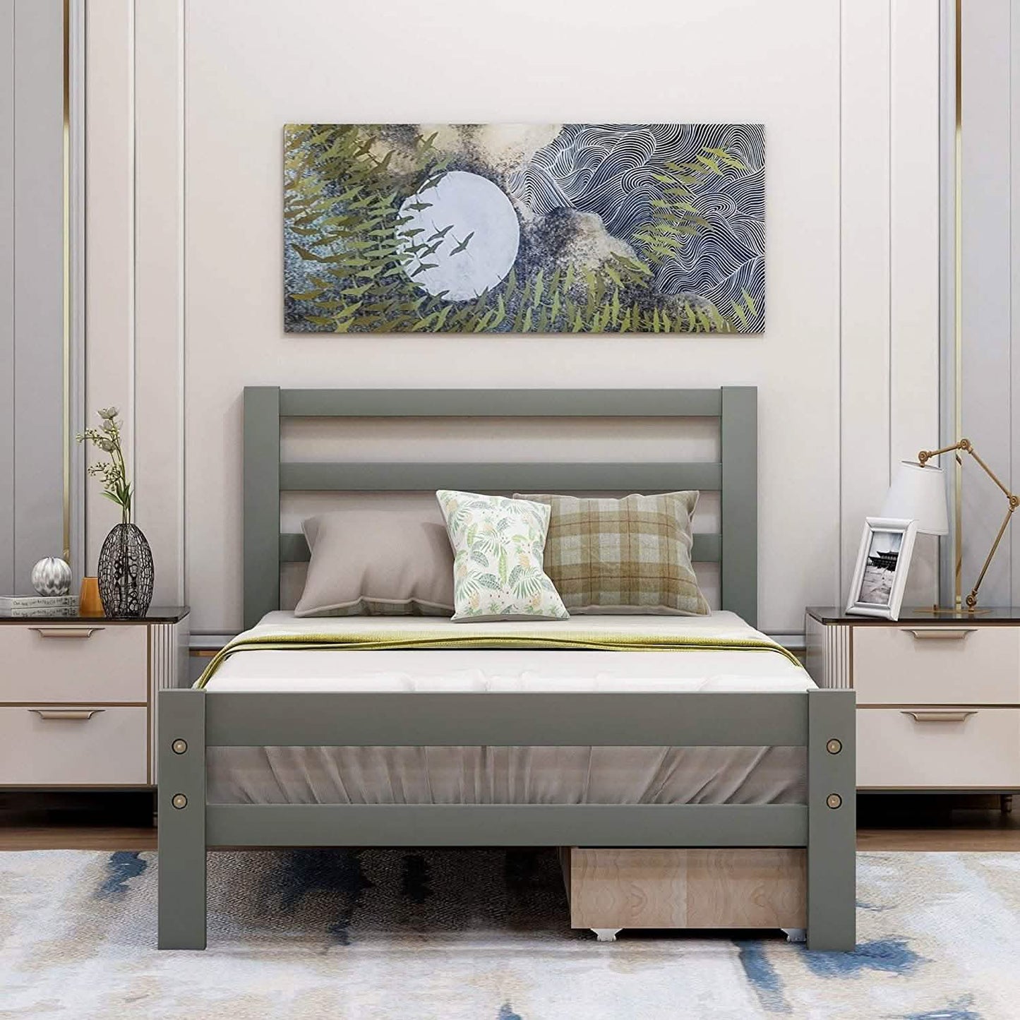 Platform Bed with Two Storage Drawers DailySale