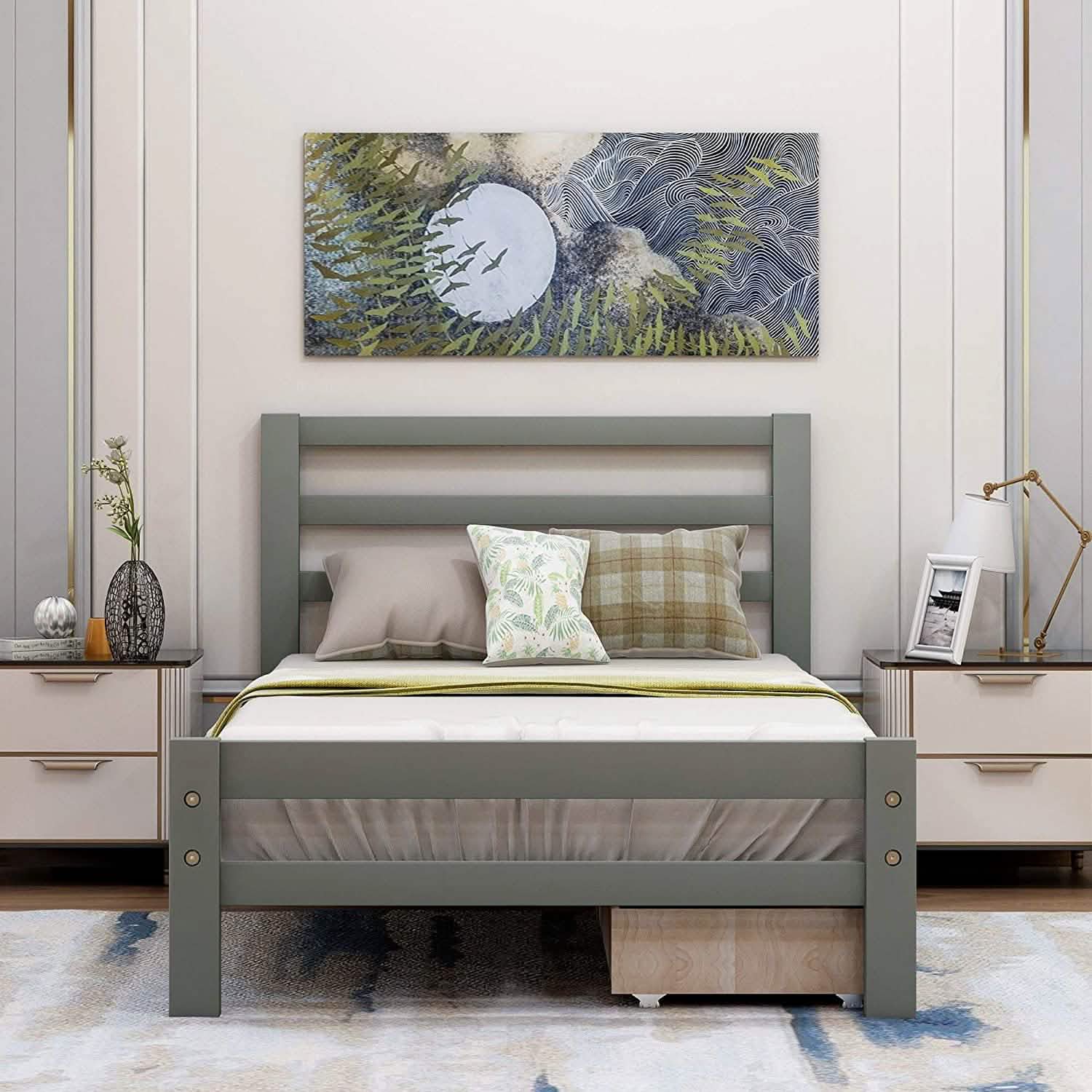 Platform Bed with Two Storage Drawers DailySale