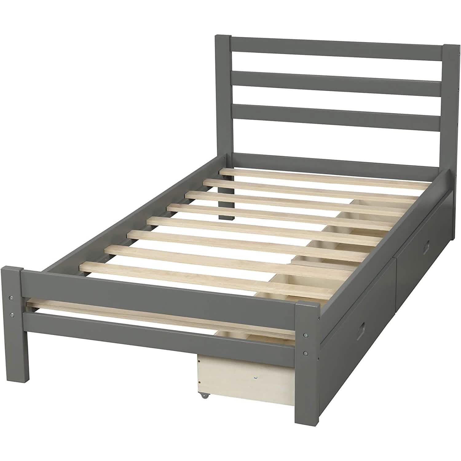 Platform Bed with Two Storage Drawers DailySale