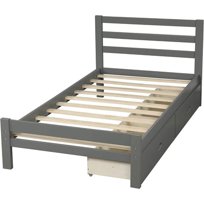 Platform Bed with Two Storage Drawers DailySale