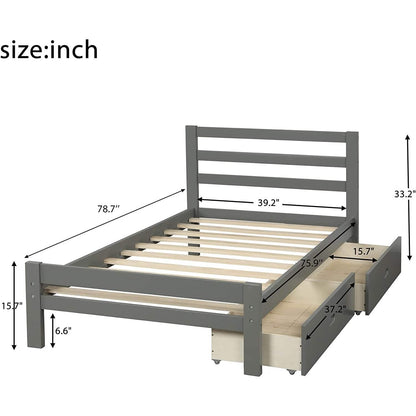 Platform Bed with Two Storage Drawers DailySale