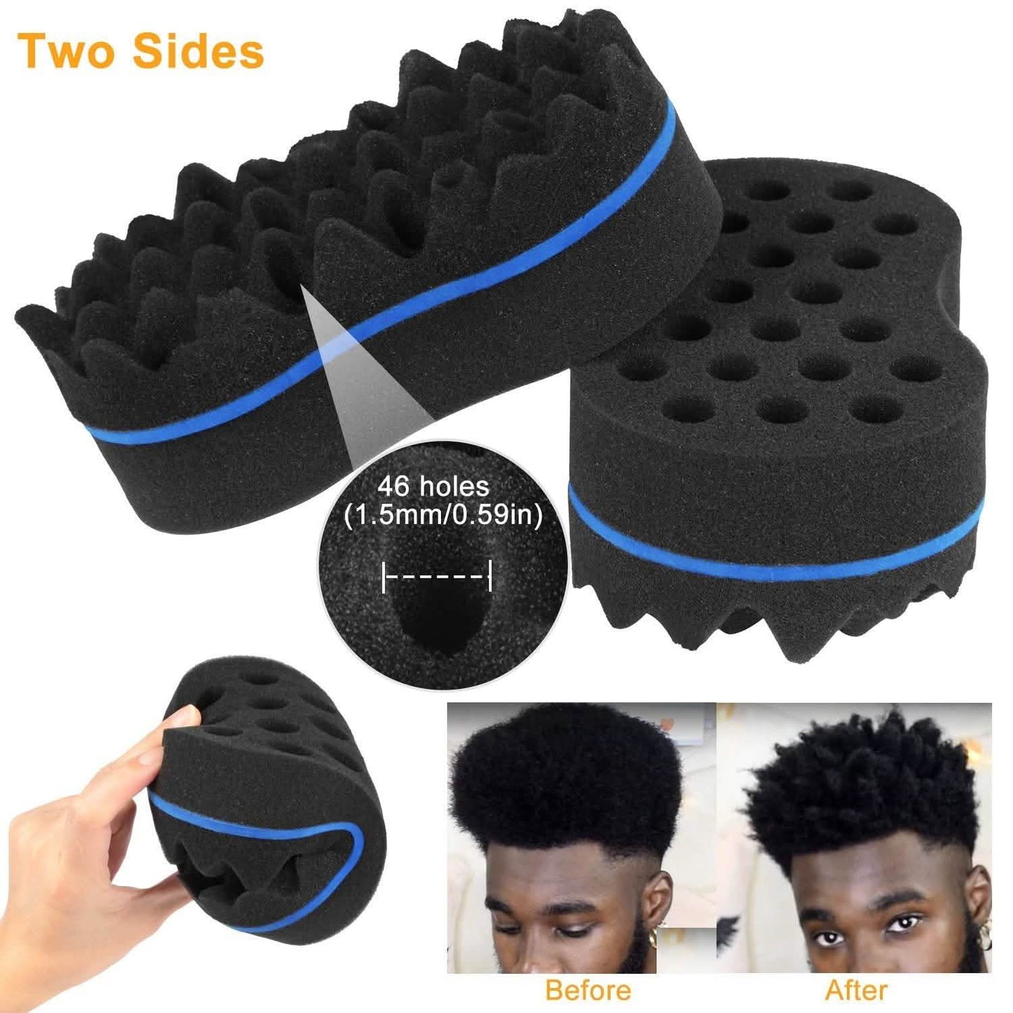 Double Sided Barber Sponge Hair Brush Comb Dreads Locking Twists Coil DailySale