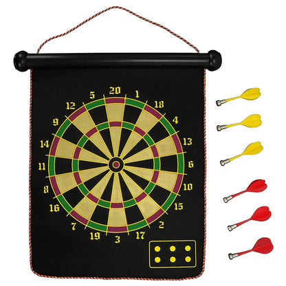 Double Sided Magnetic Roll-Up Dart Board and Bullseye Game DailySale