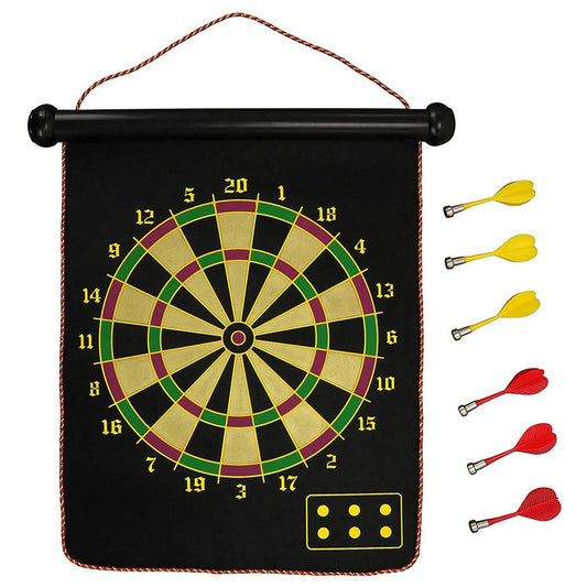 Double Sided Magnetic Roll-Up Dart Board and Bullseye Game DailySale