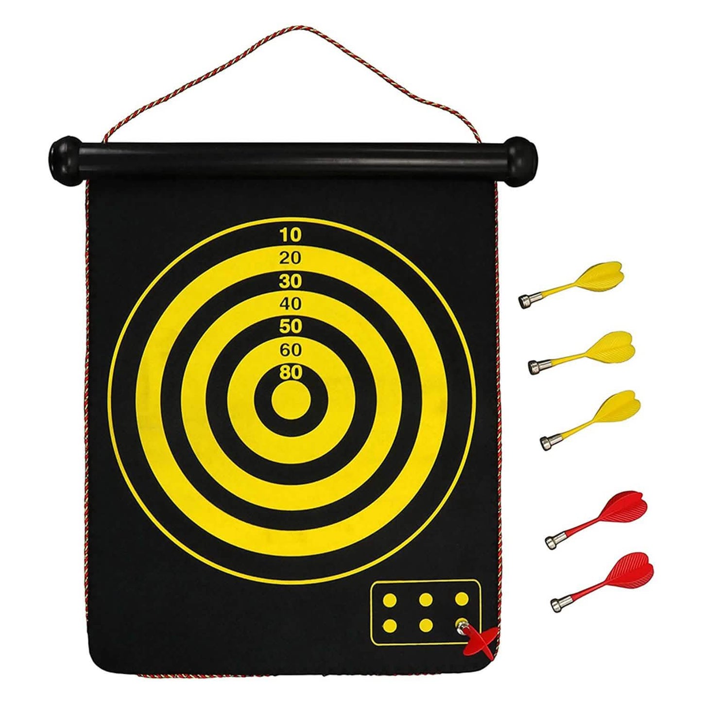 Double Sided Magnetic Roll-Up Dart Board and Bullseye Game DailySale