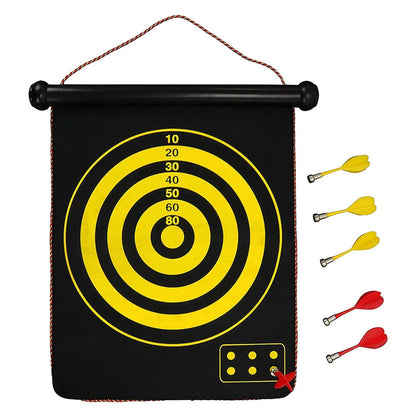 Double Sided Magnetic Roll-Up Dart Board and Bullseye Game DailySale