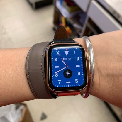 Double Wrap Designer Leather Strap for Apple Watch - Wristwatchstraps.co
