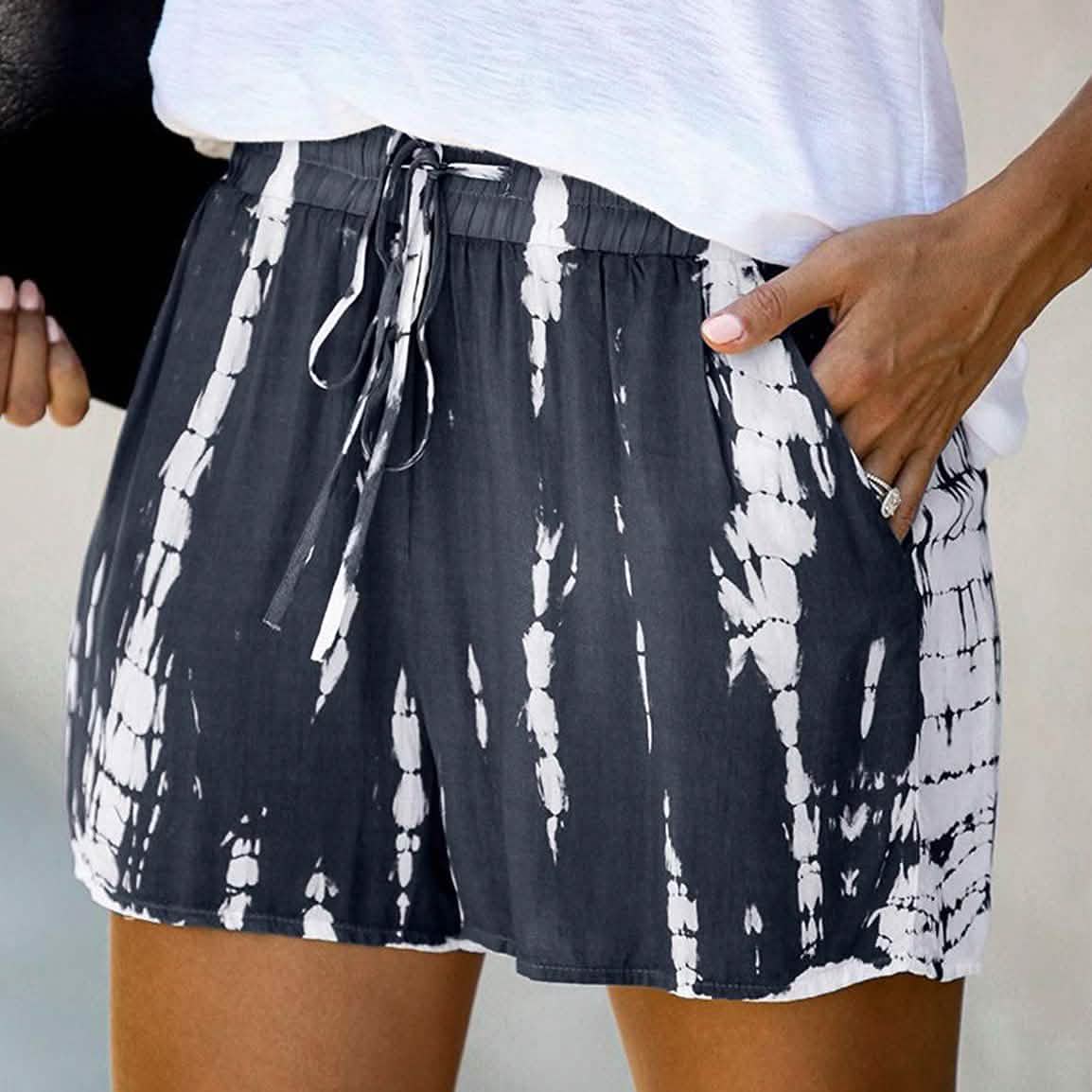 Doublju Women's Loose Fit Comfortable Elastic Waist Band and Strap Casual Shorts DailySale