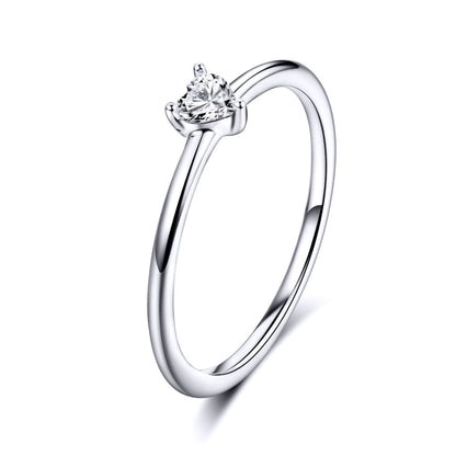 925 Sterling Silver Ring Size 6.0 with CZ and Platinum Plating for Women Bids.com