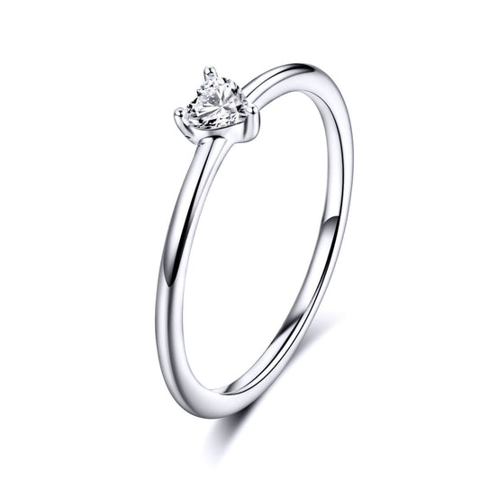 925 Sterling Silver Ring Size 6.0 with CZ and Platinum Plating for Women Bids.com