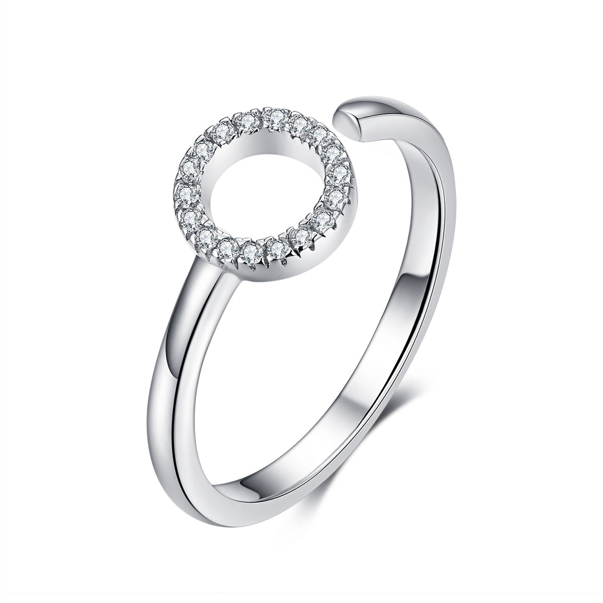 925 Sterling Silver Ring with Pavé Set CZ Bids.com