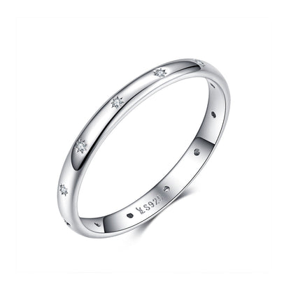 925 Sterling Silver Size 6.0 Plated Platinum Pavé Setting CZ Ring for Women Bids.com