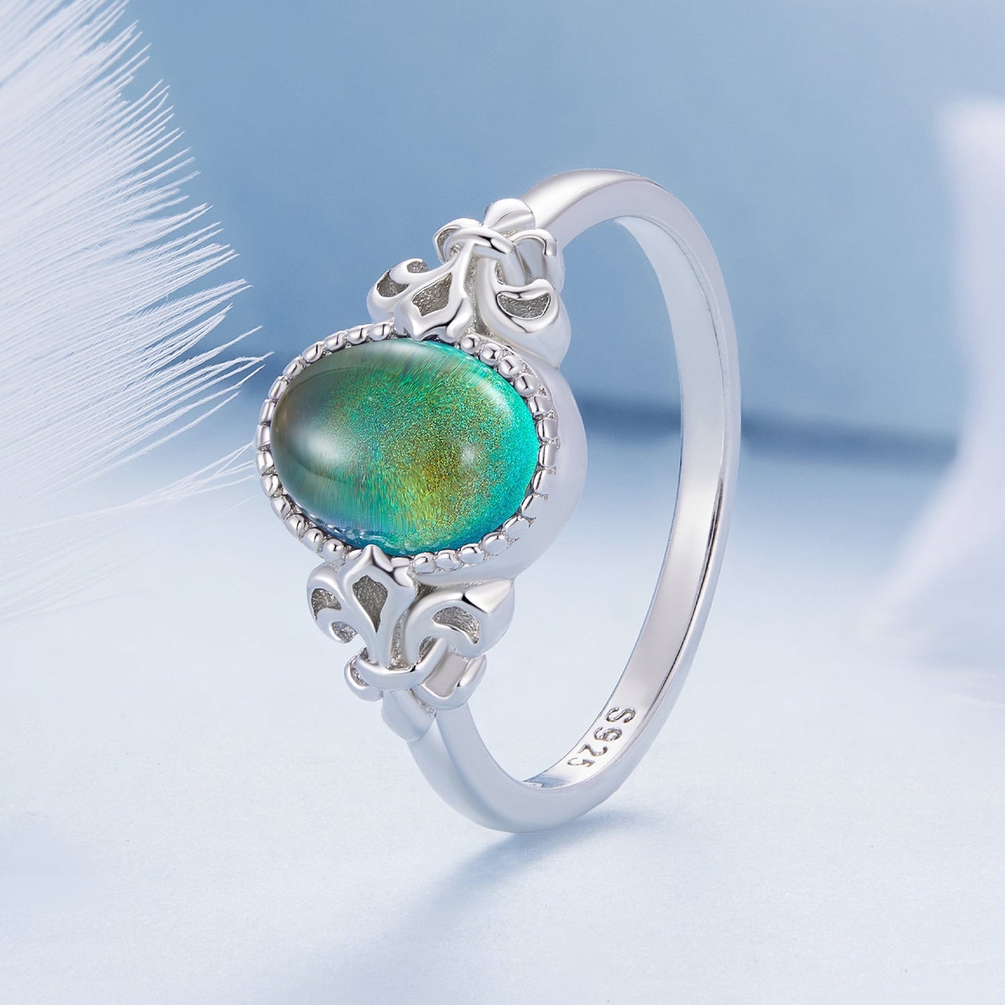 925 Sterling Silver Ring 1.7mm Size 6.0 with Transparent Glass for Women Bids.com