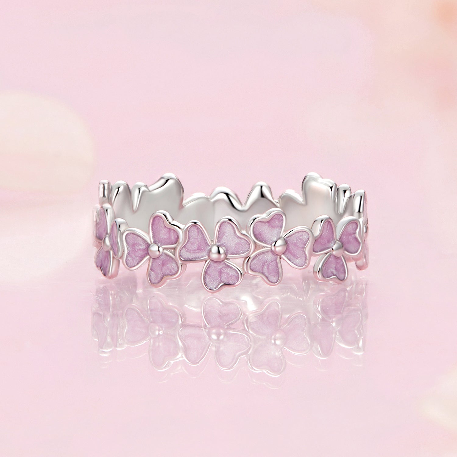 925 Sterling Silver Enamel Platinum Plated Ring Size 6 for Women Bids.com