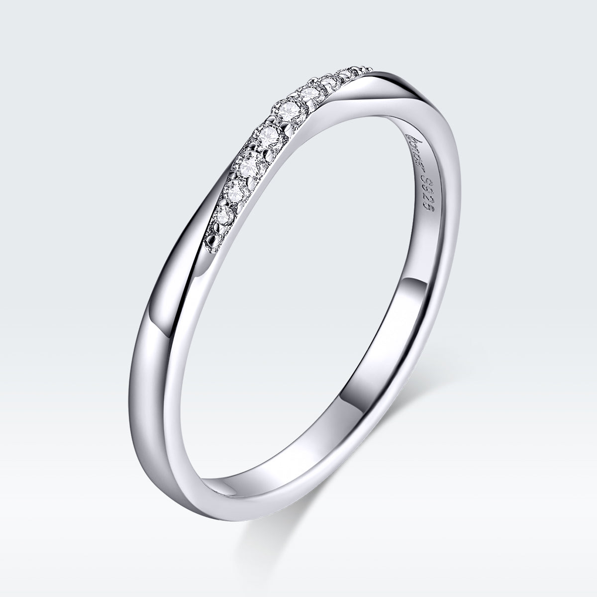 925 Sterling Silver Pavé Set CZ Platinum Plated Ring Size 6 for Women Bids.com