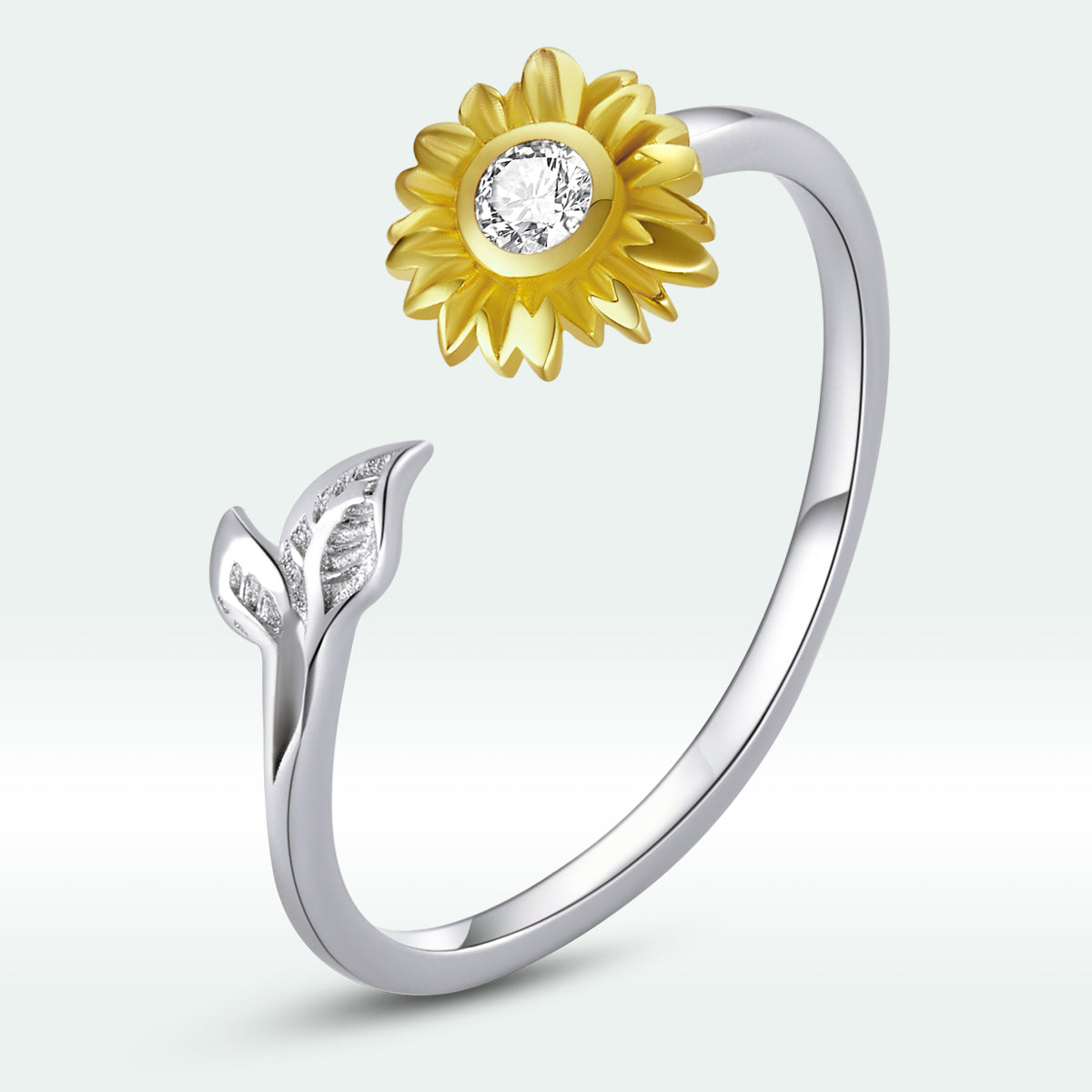 925 Sterling Silver Ring with Pavé Setting CZ, 0.1cm Width, Flower Design for Women Bids.com