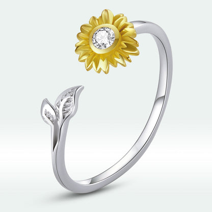 925 Sterling Silver Ring with Pavé Setting CZ, 0.1cm Width, Flower Design for Women Bids.com
