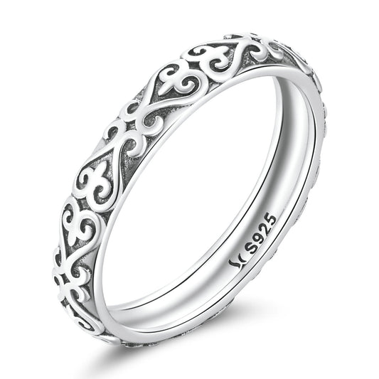 925 Oxidized Silver 0.3cm Ring Size 6.0 for Women Bids.com