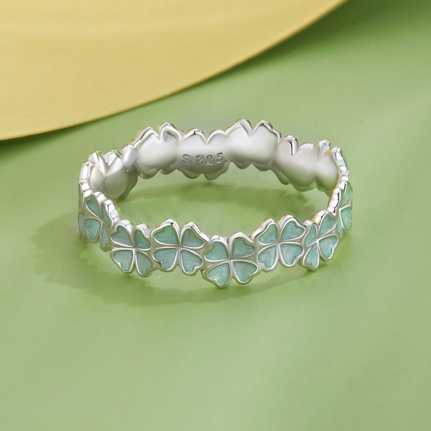 925 Sterling Silver Enamel and Platinum Plated Ring Size 6 for Women Bids.com