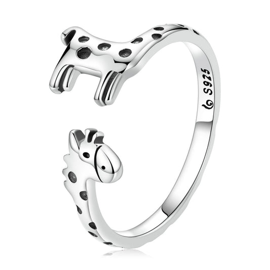 925 Sterling Silver Oxidized Giraffe Ring for Women Bids.com