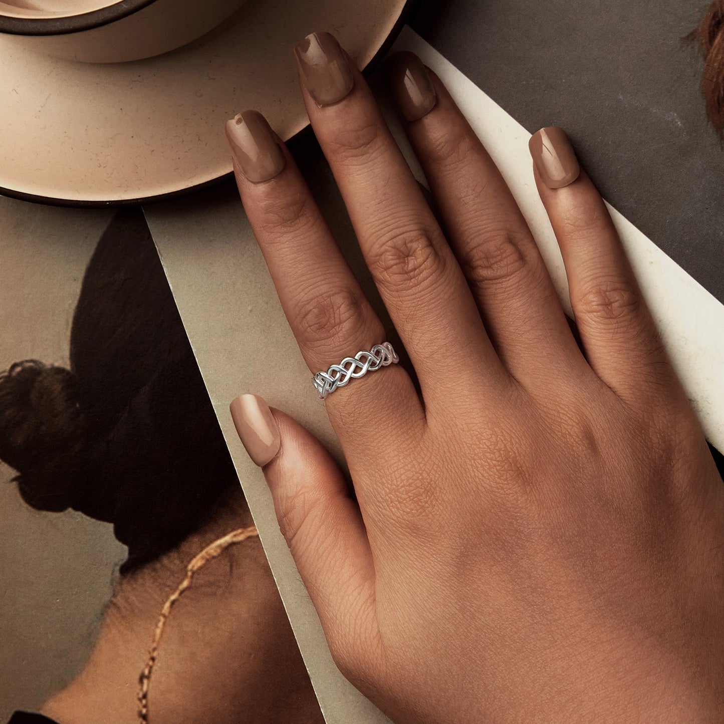 925 Sterling Silver and White Gold 0.5cm Ring Size 6.0 Bids.com