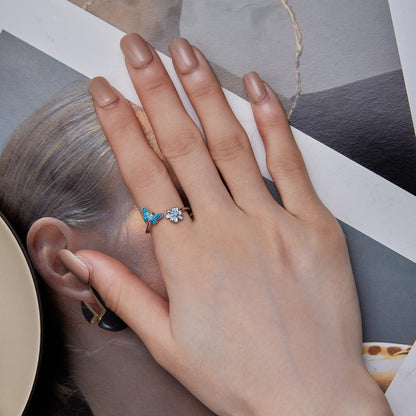 925 Sterling Silver Opal Nanometer Stone Plated Platinum Ring Bids.com