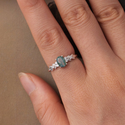 925 Sterling Silver Agate and CZ Pendant Ring Size 6 for Women Bids.com