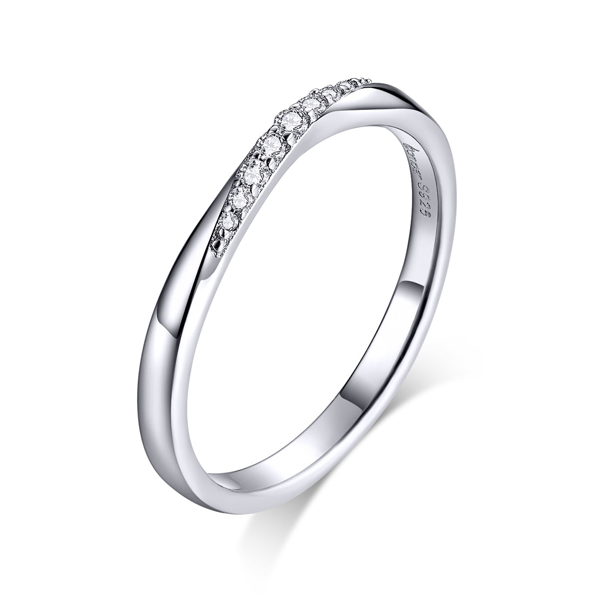 925 Sterling Silver Pavé Set CZ Platinum Plated Ring Size 6 for Women Bids.com