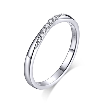 925 Sterling Silver Pavé Set CZ Platinum Plated Ring Size 6 for Women Bids.com