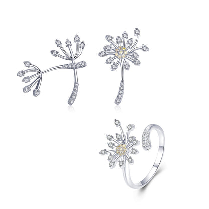 925 Sterling Silver Ring with Plated Platinum and Pavé Setting CZ Bids.com