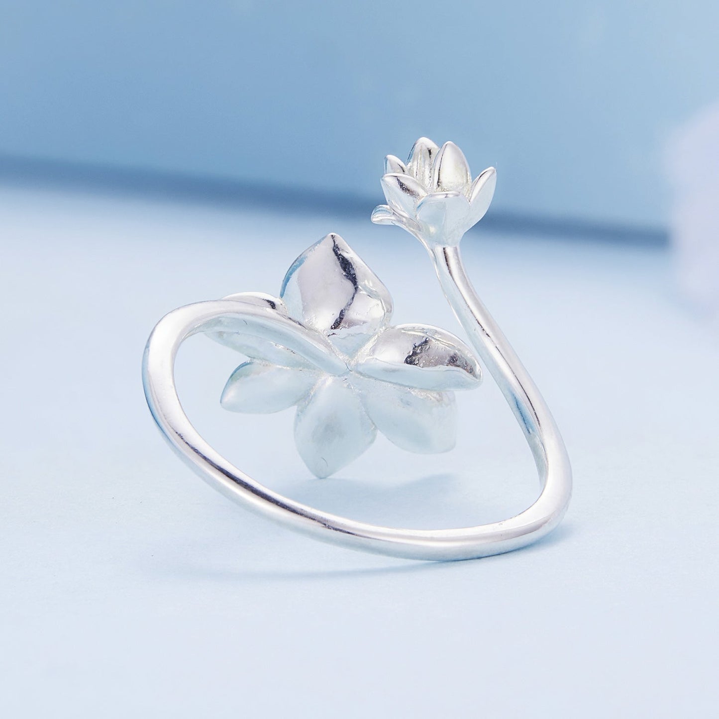 925 Sterling Silver Enamel Flower Ring Bids.com