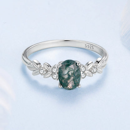 925 Sterling Silver Agate and CZ Pendant Ring Size 6 for Women Bids.com