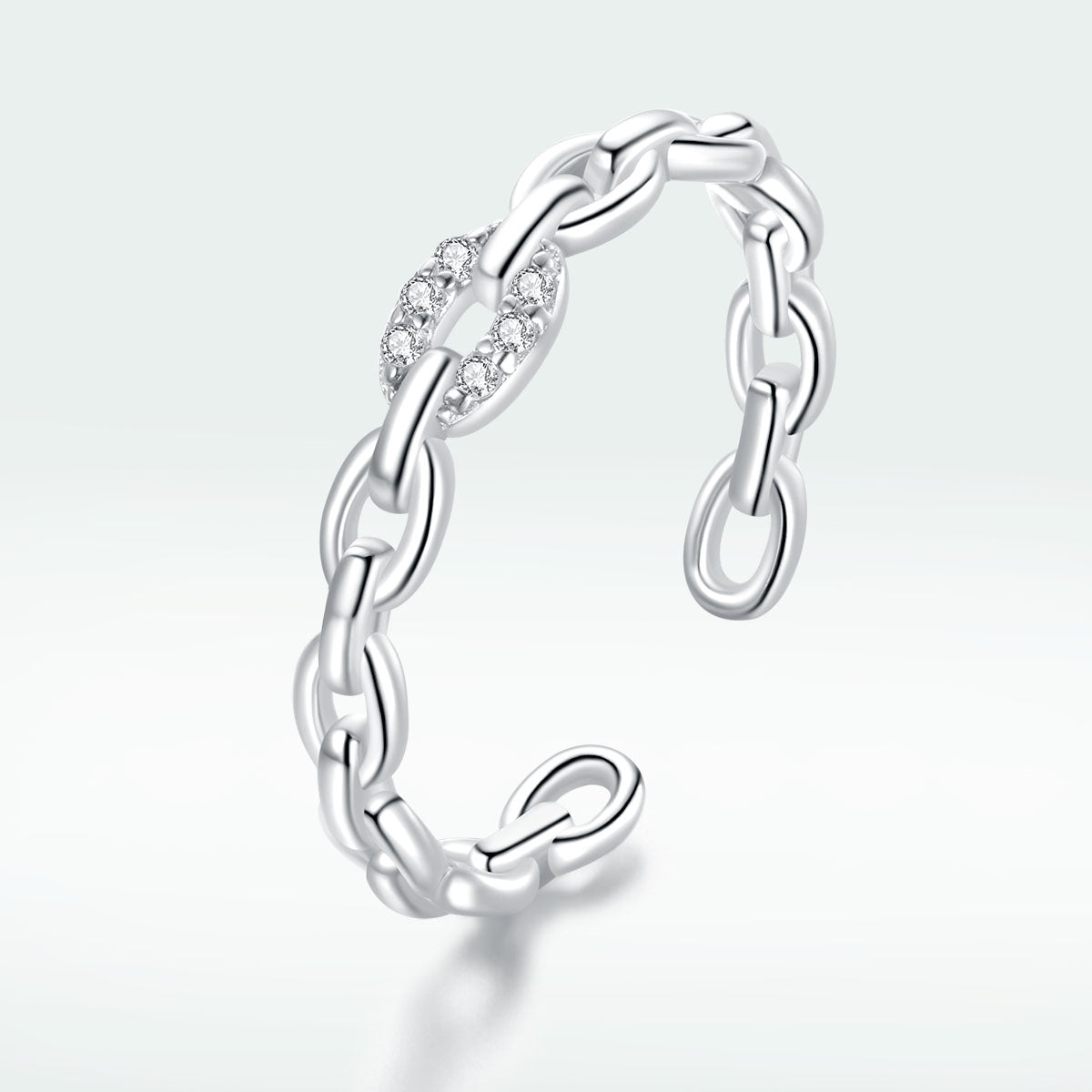 925 Sterling Silver 0.3cm Width CZ Pavé Setting Rings Bids.com