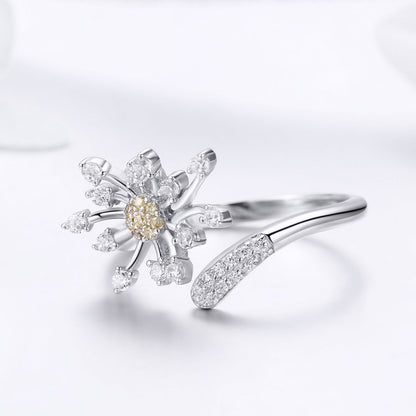 925 Sterling Silver Ring with Plated Platinum and Pavé Setting CZ Bids.com