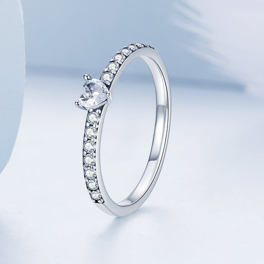 925 Sterling Silver Oxidized Ring with Pavé Setting CZ, Size 6 for Women Bids.com