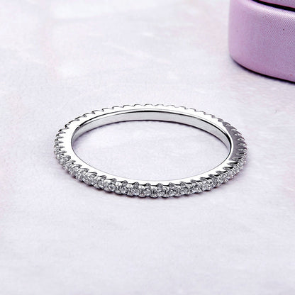 925 Sterling Silver Platinum Plated CZ Pavé Setting Ring Size 5.0 for Women Bids.com