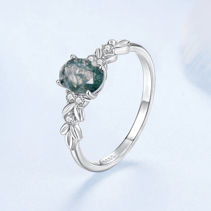 925 Sterling Silver Agate and CZ Pendant Ring Size 6 for Women Bids.com