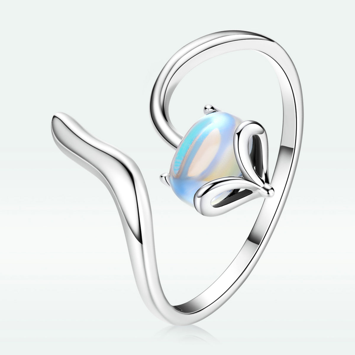 925 Sterling Silver 0.8 Carat Genuine Moonstone Ring for Women Bids.com