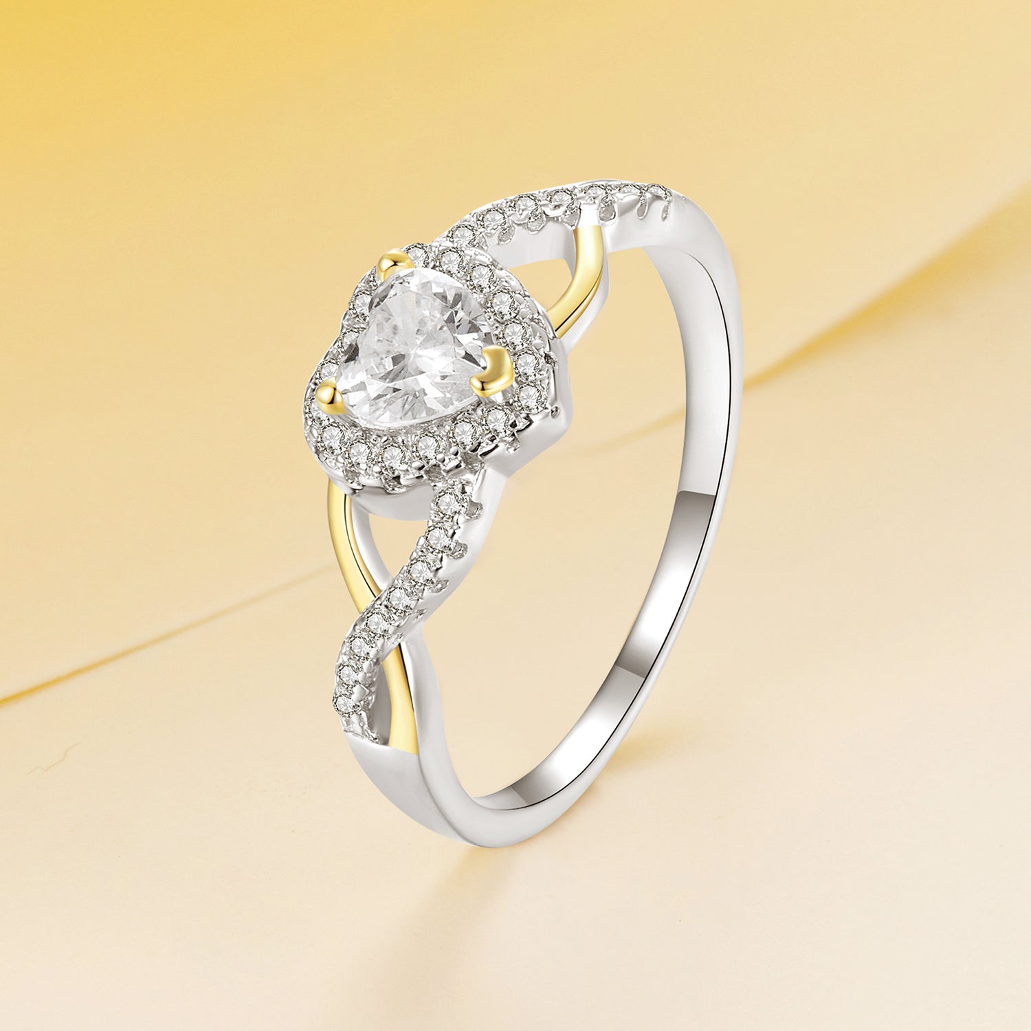925 Sterling Silver & Plated White Gold 1.7mm CZ Ring Size 7.0 for Women Bids.com